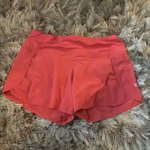 coral lu lu lemon shorts (long fit)